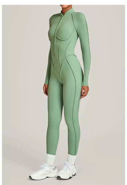 Yoga Suit Yoga Bodysuit Gym Set Women Sportswear Fitness Long Sleeve Sports Jumpsuit Female Workout Clothes One-piece Tracksuits