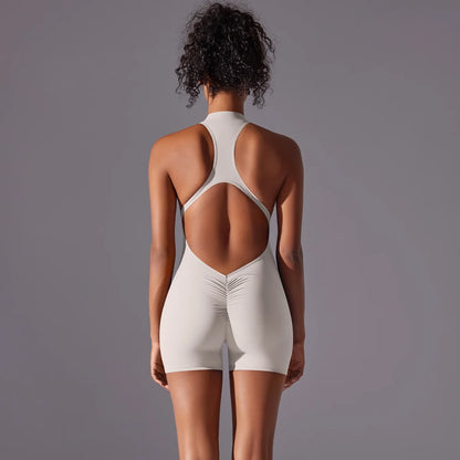 Short Sportswear Yoga Set Gym Jumpsuits Fitness Suits Summer Zipper Gym Tracksuit Women Running Gym Clothing Sports Overalls