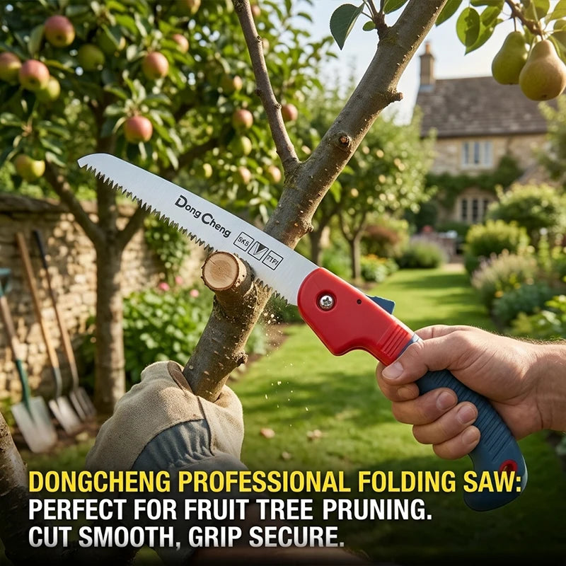 Folding Pruning Saw SK5 Alloy Steel Sharp Blade Portable Compact Garden Hand Tool for Tree Branch Wood Cutting Outdoor Camp