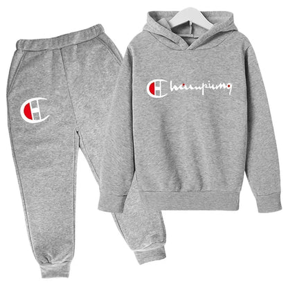 Hooded Hoodies Sweatshirts Sets Teenagers Fashion Groups of Pants Child SuitAutumn/winter Kids Clothing for Girl Boy Children&