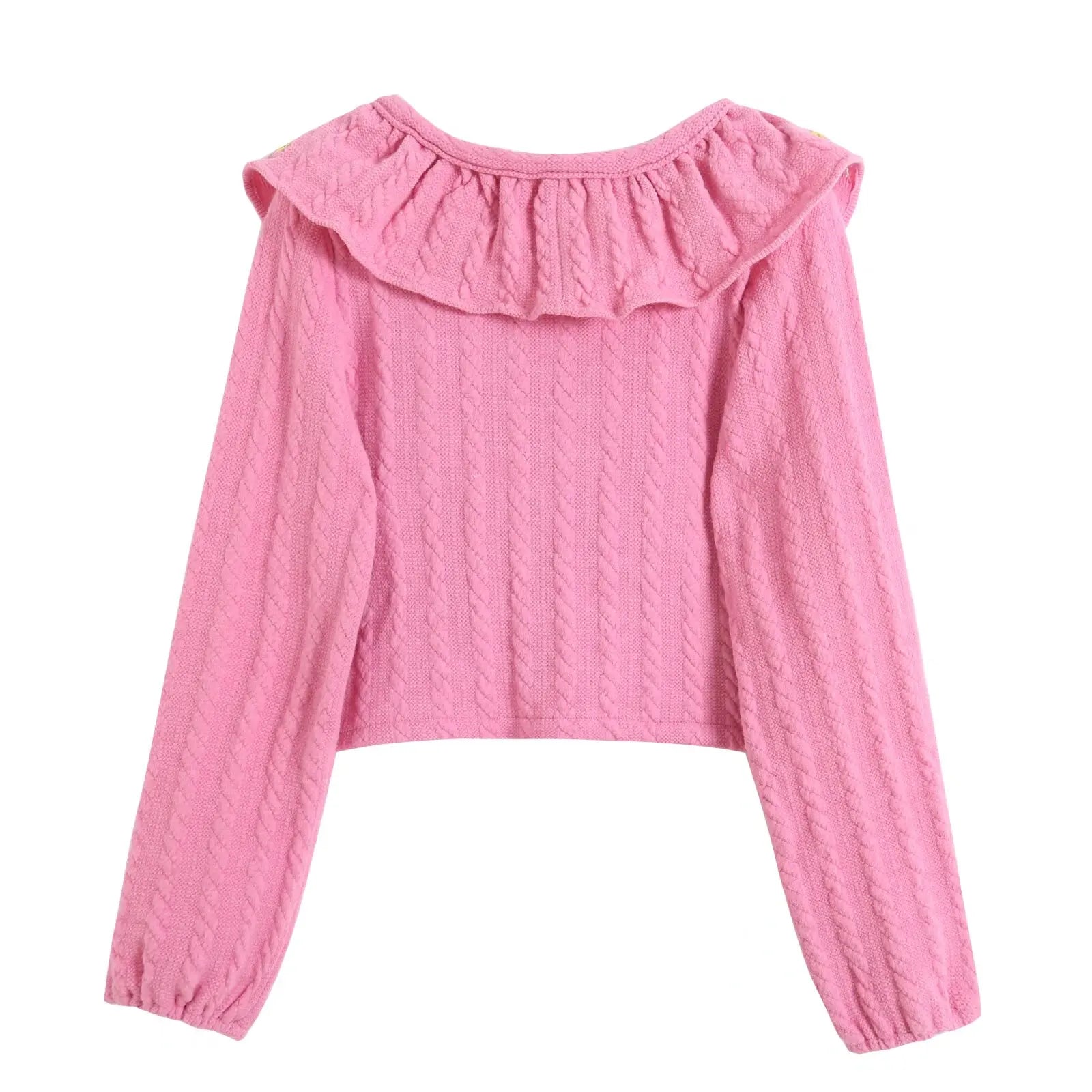 WOMAN 2026 Summer New Style Casual Fashion Stacked Eight Strand Weaving Flower Embroidery Knitwear Retro Women&