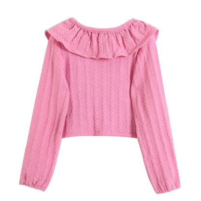 WOMAN 2026 Summer New Style Casual Fashion Stacked Eight Strand Weaving Flower Embroidery Knitwear Retro Women&