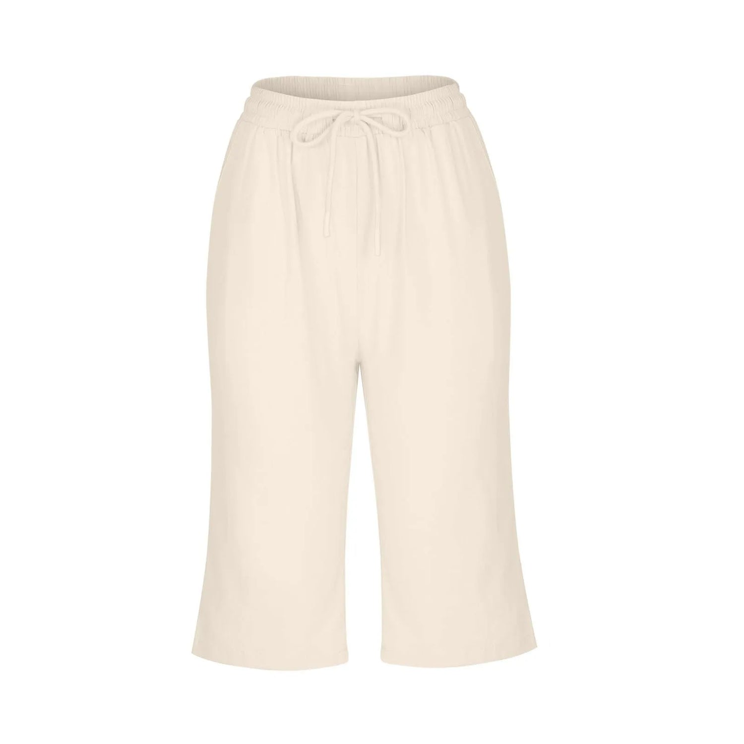 Casual Cotton Linen Pants For Female Streetwear Solid Color Wide Leg Capri Versatile Palazzo Pants Baggy Cargo Pants With Pocket