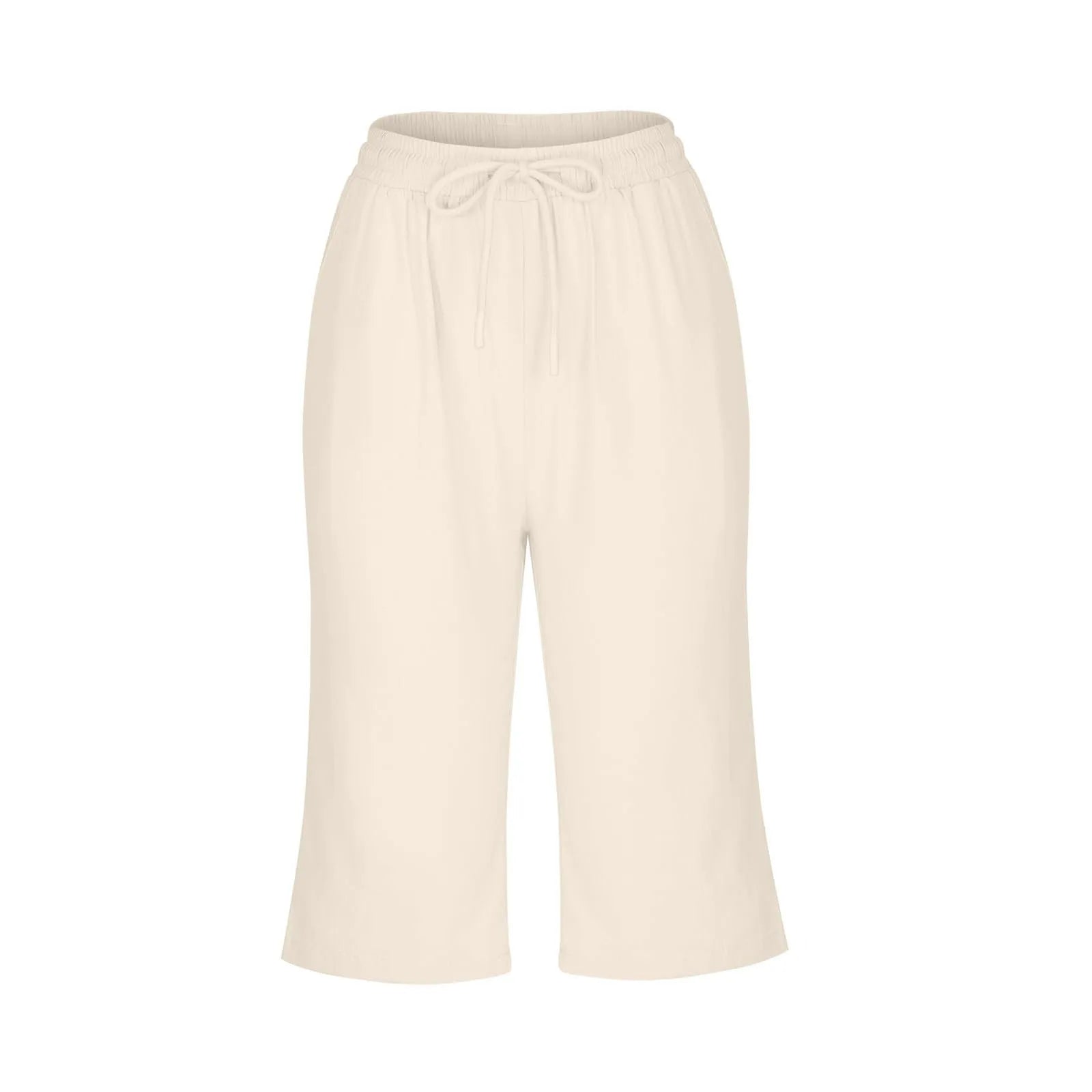 Casual Cotton Linen Pants For Female Streetwear Solid Color Wide Leg Capri Versatile Palazzo Pants Baggy Cargo Pants With Pocket