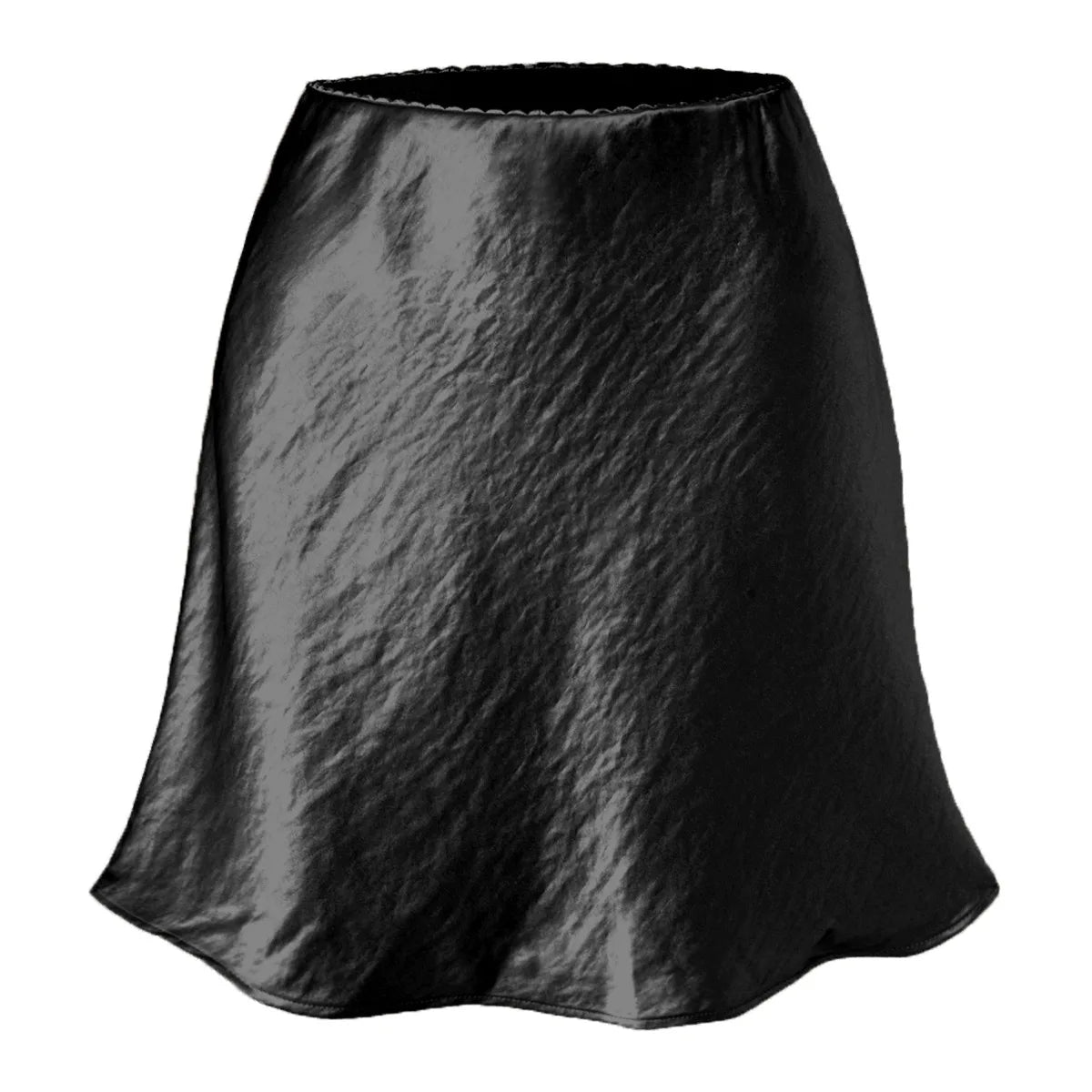 Summer Short Skirts for Women Office Wear Solid Color A Line Luxury Mini Satin Skirt Ladies High Waist Simple Women&