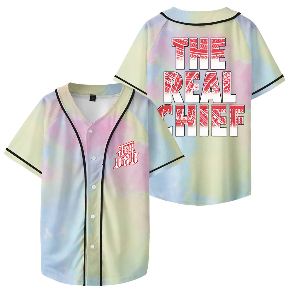 Jey Uso The Real Chief Baseball Jersey V-Neck Short Sleeve Streetwear Tee Men Women University Uniform Tops