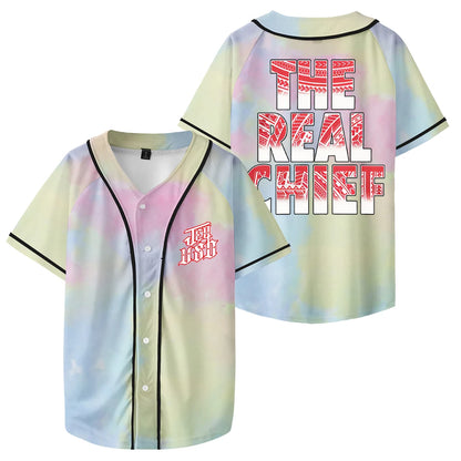 Jey Uso The Real Chief Baseball Jersey V-Neck Short Sleeve Streetwear Tee Men Women University Uniform Tops