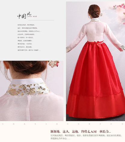 Hanbok for Women Korean Traditional Costume Minority Palace Performance Court Clothes Flower New Year Wedding Party Dance Dress