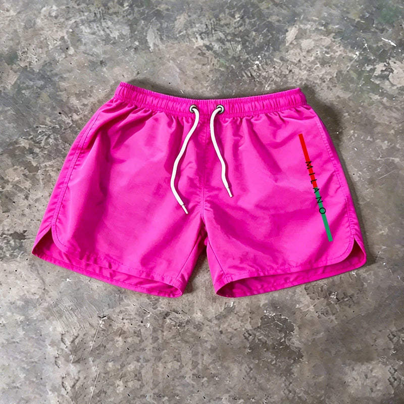 Summer Mens Beach Shorts Casual Quick Dry Surf Man Swimwear Outdoor Jogging Shorts Swimming Fashion Elastic Waist Sports Pants