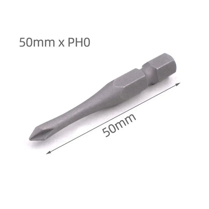 1pc 50mm Length 1/4Inch Hex Slotted Cross Screwdriver Bits PH1 PH2 PH3 SL3 SL4 SL5 SL6 Alloy Steel Electric Screw Drivers Tools