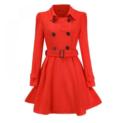 Women Fashion Autumn Winter New Wool Blend Warmth Loose Long Coat Jacket Double Breasted Elegant Slim Lady Windbreaker