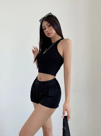 Short Pants Woman High Waist Shorts for Women Cotton Harajuku Fashion Summer Youthful Wholesale XL Elegant Classic Stretchy Hot