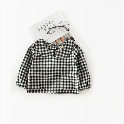 Baby Girl Blouse Spring Cotton Long Sleeve Plaid Baby Girl Clothes Infant Newborn Baby Tops Children Shirts Girls Clothes