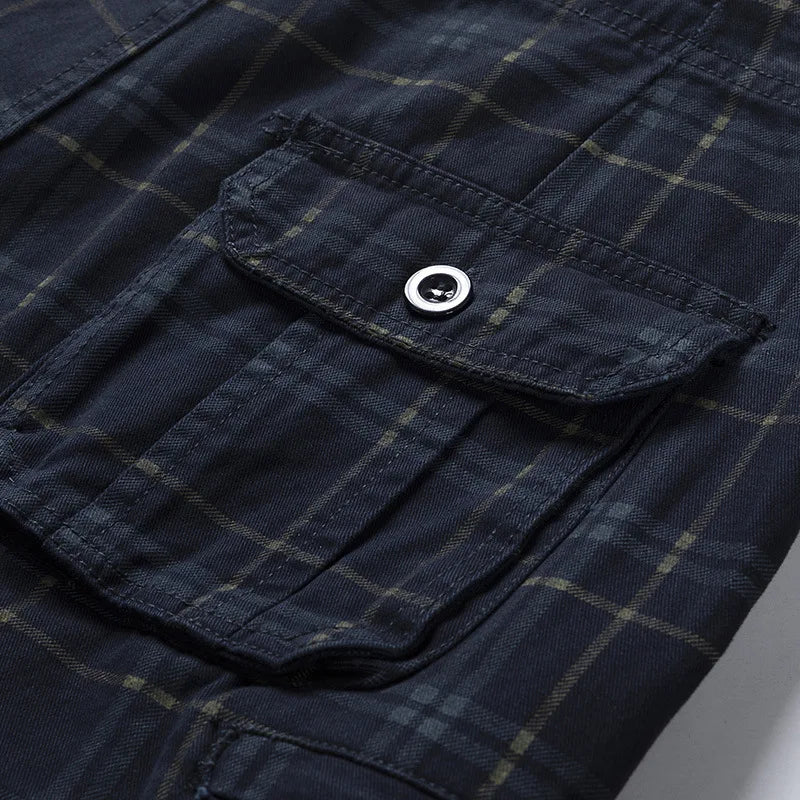 Men Shorts 2023 Fashion Plaid Beach Shorts Mens Casual Camo Camouflage Shorts Military Short Pants Male Bermuda Cargo Overalls