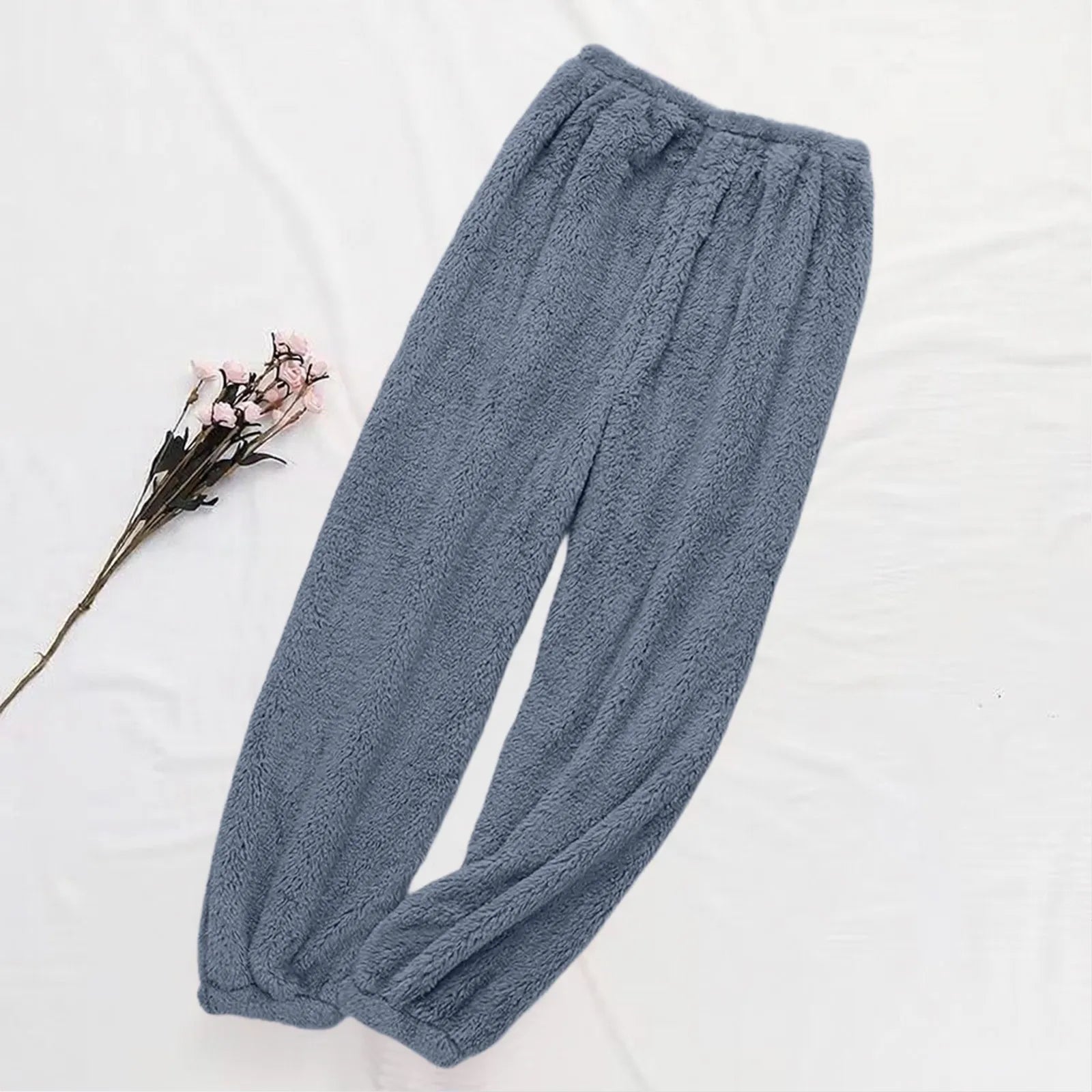 Pajamas Pants For Women Warm Winter Solid Color Sleepwear Pyjamas Plush Pants Women Nightwear Fashionable Home Wear