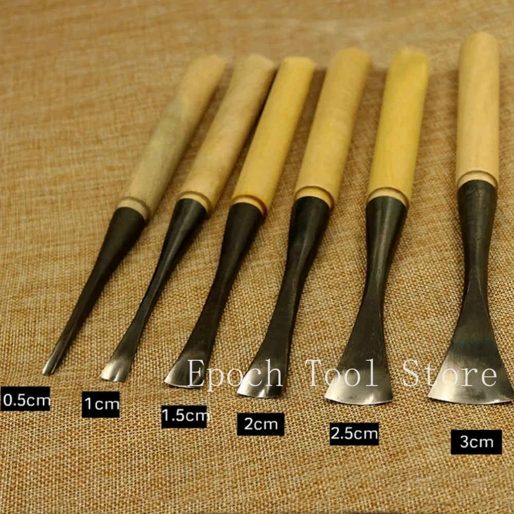 Hand Wood Carving Tools Set Woodworking Chisels with Flat Knife Round Knife for Hand-Carved Sculptures &amp; Decorative Engraving