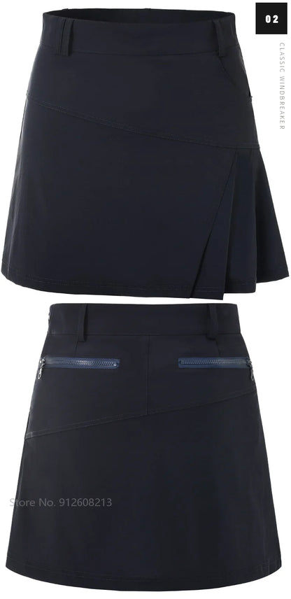 Short Skirt Women Breathable Anti Glare Casual Sports Skirts Outdoor Golf Tennis Pleated Skorts Lady A-lined Culottes with Short
