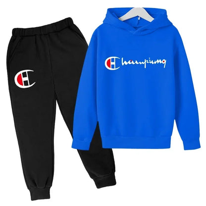 Hooded Hoodies Sweatshirts Sets Teenagers Fashion Groups of Pants Child SuitAutumn/winter Kids Clothing for Girl Boy Children&