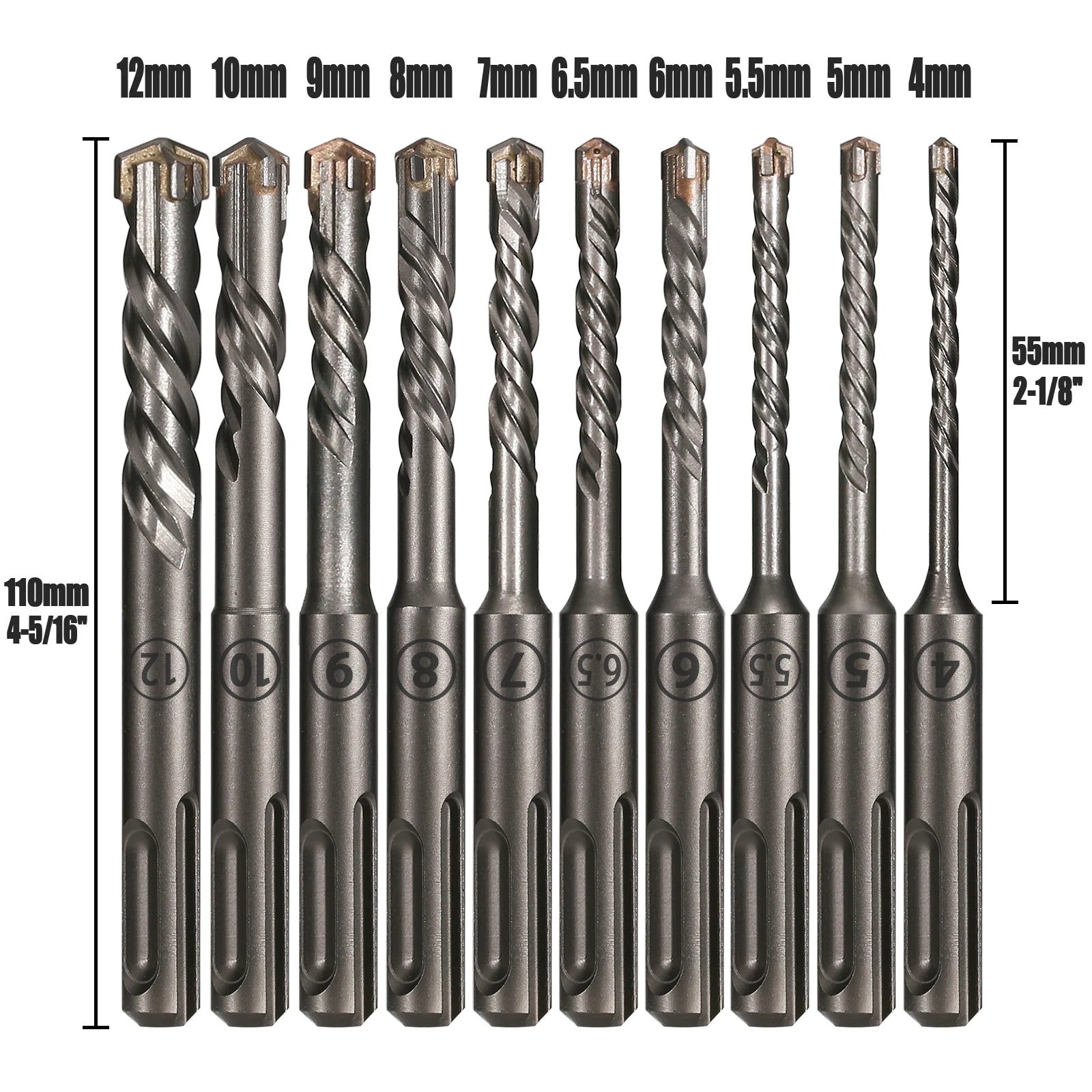 Extended Cross Electric Hammer Drill 110-500mm SDS Plus Through Wall Reinforced Concrete Hard Alloy Four Blade Impact Drill Bit