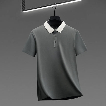 Polo Shirt for Men Short Sleeve Contrast Collar Design Soft Comfortable Fabric for Office and Casual