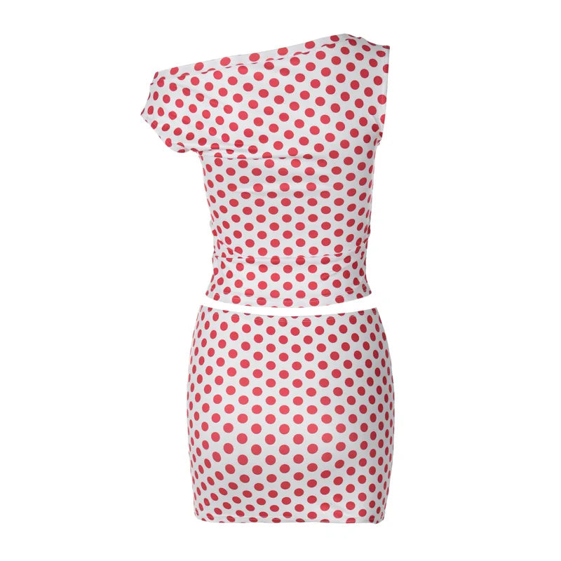 Fashionable Printed Unique Sleeveless Slim Fit Short Skirt Set Women&
