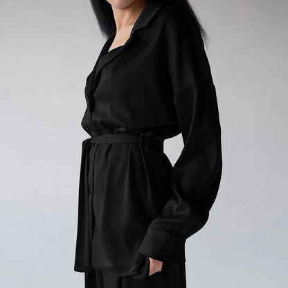 Silk-like Sleepwear Set Women&