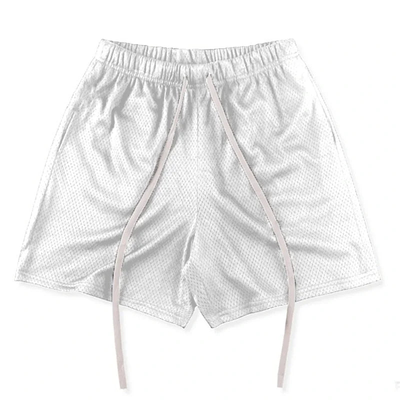 Summer Beach Shorts Plain Gym Shorts Mens Mesh Quick Dry Breathable Basketball Shorts Man Bodybuilding Fitness Shorts
