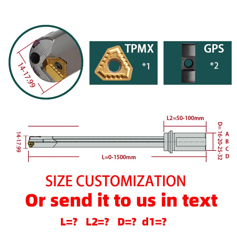 GD-DH D10-D40  Gun drills Deep drill Carrying Indexable TOGT110405 Cutting Edge and a Wiper for  High Hole Surface Quality
