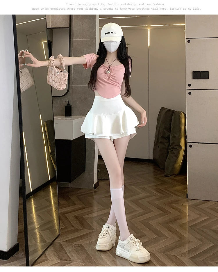 Woman Skirt Short White Skirts for Women High Waist Gyaru Korean Fashion Chic and Elegant Premium Quality Stylish Style