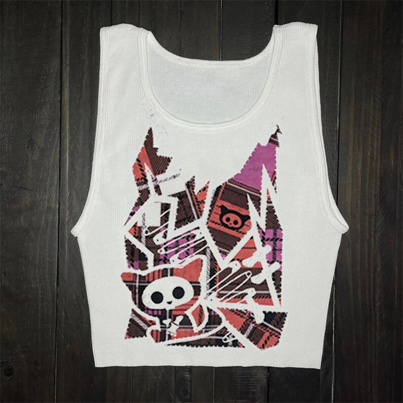 Aesthetic Women Crop Tops  Black Crop Tops Slim Harajuku Y2K Goth Short Sleeve Y2K Fashion  graphics fairy grunge Summer E-girl