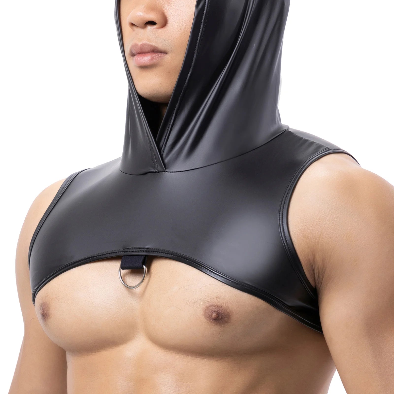 Tank Tops Sexy Mens Muscle Hooded Clubwear Crop Top Performance Stage Costume Muscle Tank Tops Fitness Sleeveless Vest