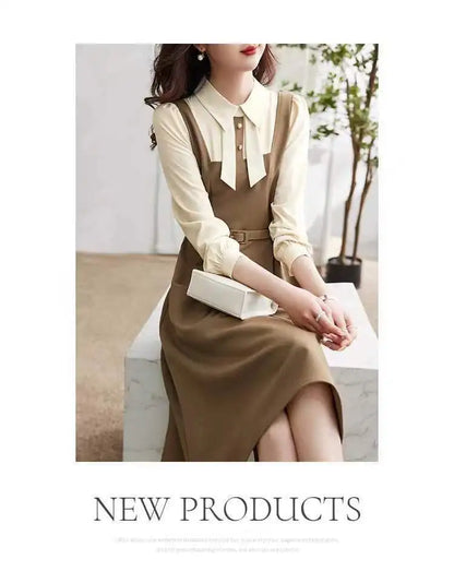 Fashionable and Elegant Dress for Women 2025 Spring New Gentle Temperament Doll Collar Long Sleeve Dress