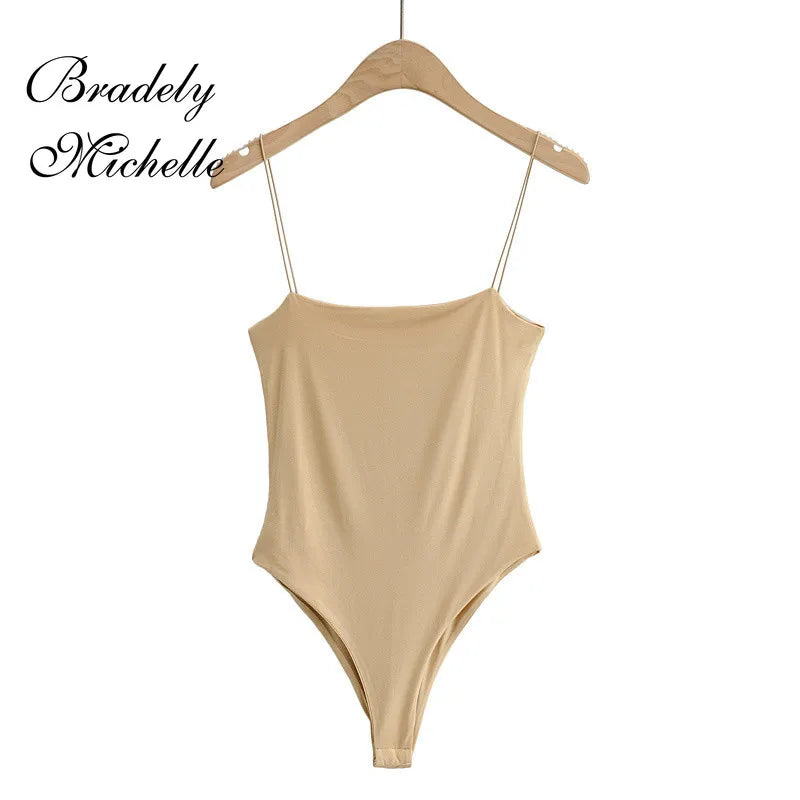 BRADELY MICHELLE 2022 Summer Women Rompers Slim Underwear Waist Camisole Sleeveless Tops Bodysuits Streetwear Jumpsuits