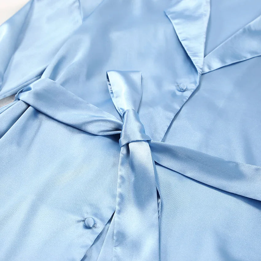Silk-like Sleepwear Set Women&