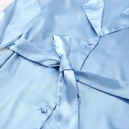Silk-like Sleepwear Set Women&