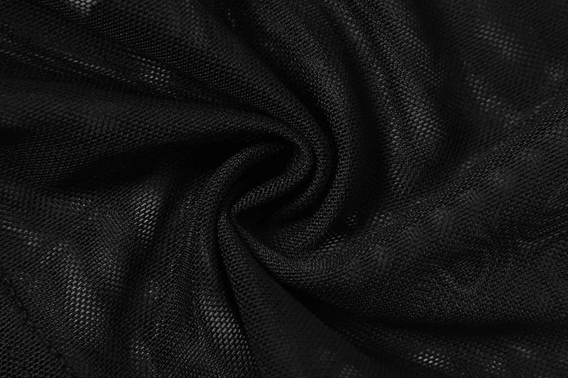 Sleeveless Sexy Tank Top Women Clothing See Through Y2k Accessories O-neck Palms Cute Mini T-shirts Mesh Black Ropa De Mujer
