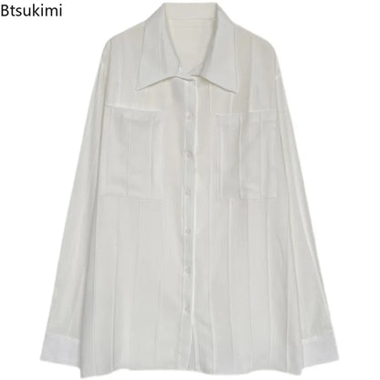 High-end Men Clothing Long Sleeve Business Social Shirts Fashion Drapped Solid All-match Blouse Non-ironing Dress Shirts for Men
