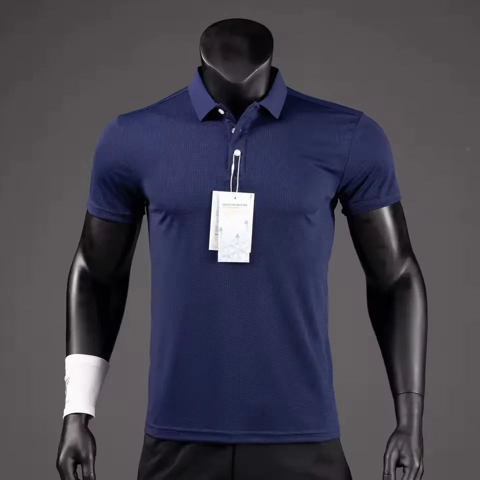 Polo Shirt Men Casual Solid Breathable Shirt Summer Sportswear Quick Dry Jerseys Tops Camisa Polo Shirts Reflective Strip Sleeve