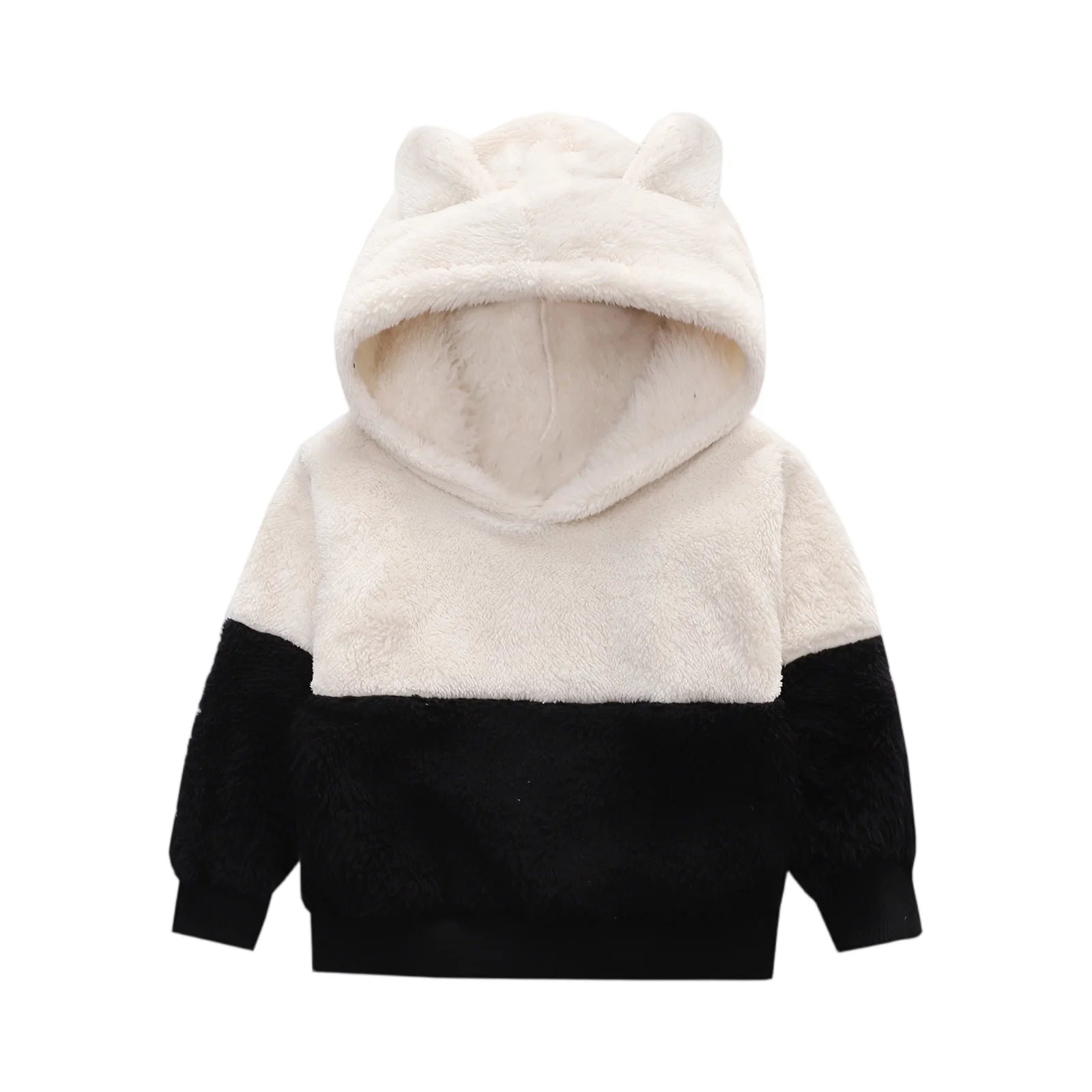 Hoodie Boys Toddler Little Boys Girls Fleec𝐞 Hoodie Pullover Sweatshirts Hooded Thick Bear Ears Shape Hoodies For Boys Age 2-8