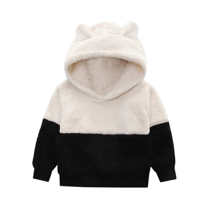 Hoodie Boys Toddler Little Boys Girls Fleec𝐞 Hoodie Pullover Sweatshirts Hooded Thick Bear Ears Shape Hoodies For Boys Age 2-8