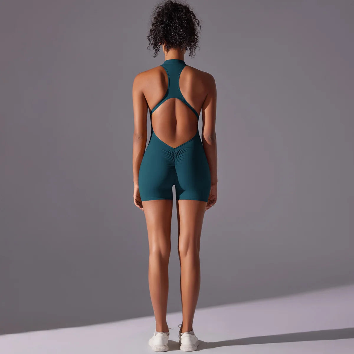 Short Sportswear Yoga Set Gym Jumpsuits Fitness Suits Summer Zipper Gym Tracksuit Women Running Gym Clothing Sports Overalls