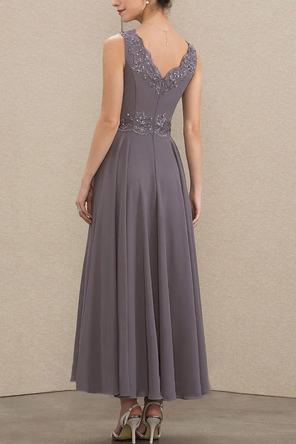 Plus Size Beading Appliques Lace Sequins Two Pieces Maxi Dresses
