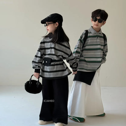 Kids Shirt Clothing Unisex Striped Long Sleeve Tops children Casual Wear Toddler Boys Girls Children Outfit  Autumn Costumes