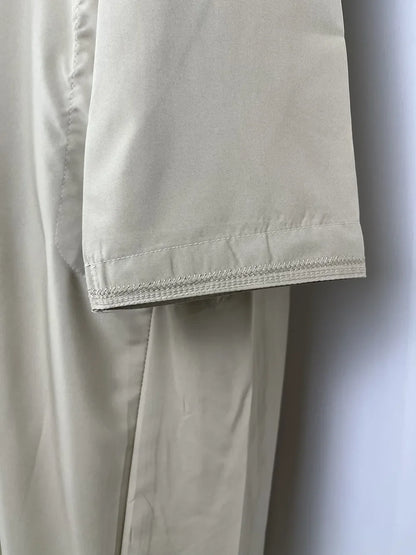 Middle East Arab Kaftan Men Muslim Clothing Solid Long-sleeved Round Neck Robes Causal Loose Men Jubba Thobe National Costumes