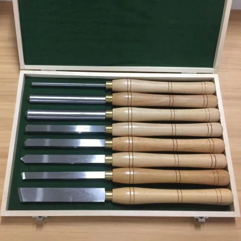Woodworking 8PCS Turning Tools Professional Carving Hand Chisel Set Portable Woodcraft Carpentry DIY Knife Working Cutter Tools