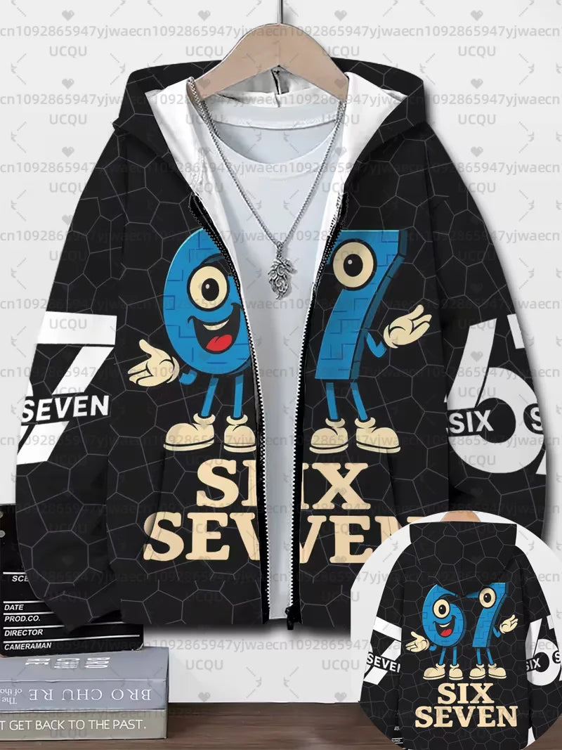 Hoodies For Kids 67 Six Seven Italian Brain Rot Math Joke Tops Y2k Game Saying Zipper Clothes Graphic Y2k Children&