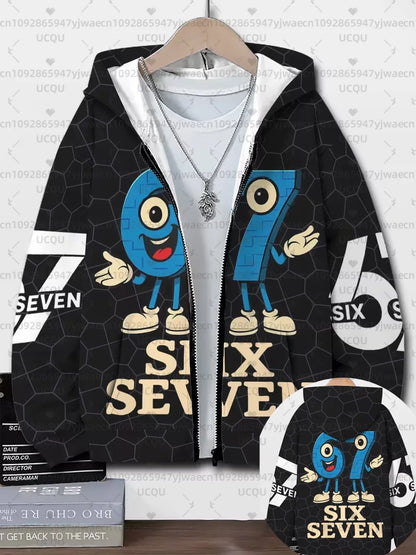 Hoodies For Kids 67 Six Seven Italian Brain Rot Math Joke Tops Y2k Game Saying Zipper Clothes Graphic Y2k Children&