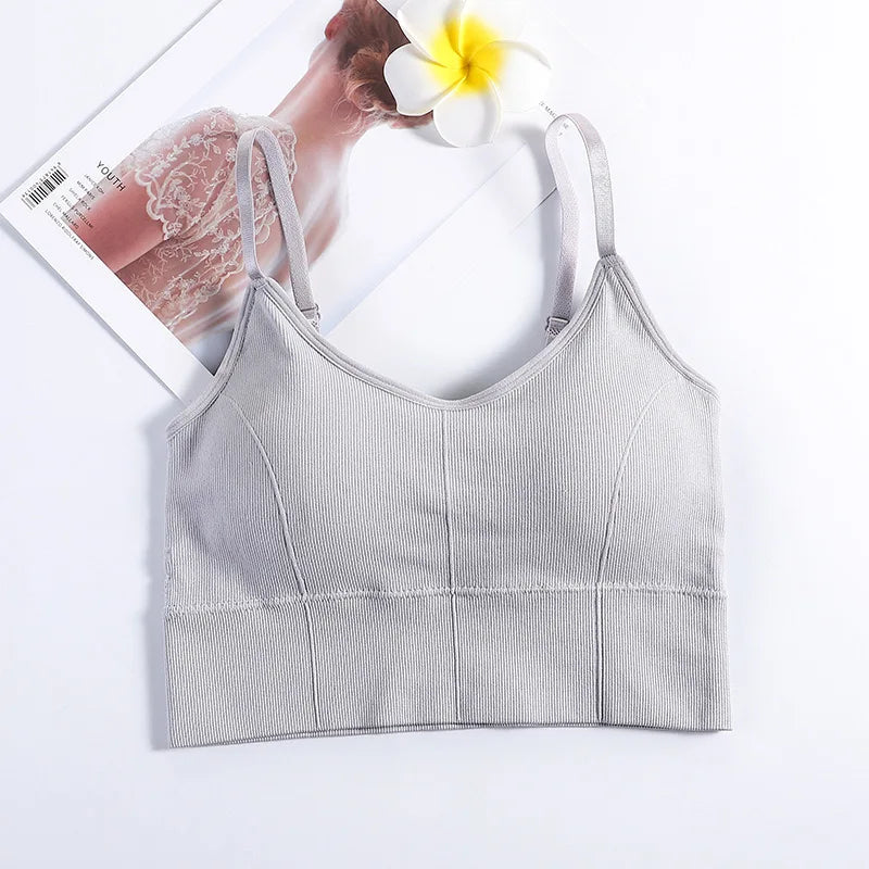 Backless Sportswear Woman Gym Sports Bra Seamless Womens Underwear Adjustable Shoulder Strap Inner Padded Yoga Vest Bralette