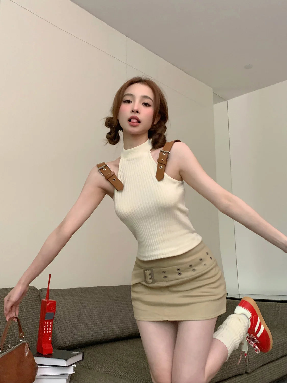 Tanks Women Personality Streetwear Ins Patchwork Design Summer Female Hotsweet Fashion Slim Korean Style Sexy Casual Sleeveless