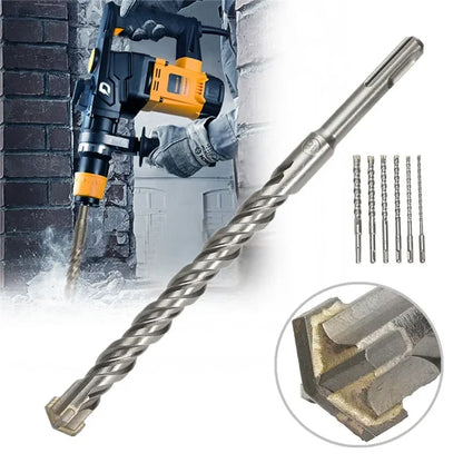 JUSTINLAU A Round Handled Electric Hammer Drill Made of Tungsten Steel and Hard Alloy Penetrates Walls and Impacts Concrete